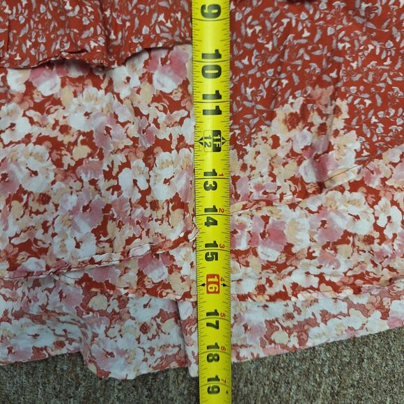 Altar’d State Mini Skirt Lightweight High Waisted Floral Orange Women's Size XS - Picture 10 of 11
